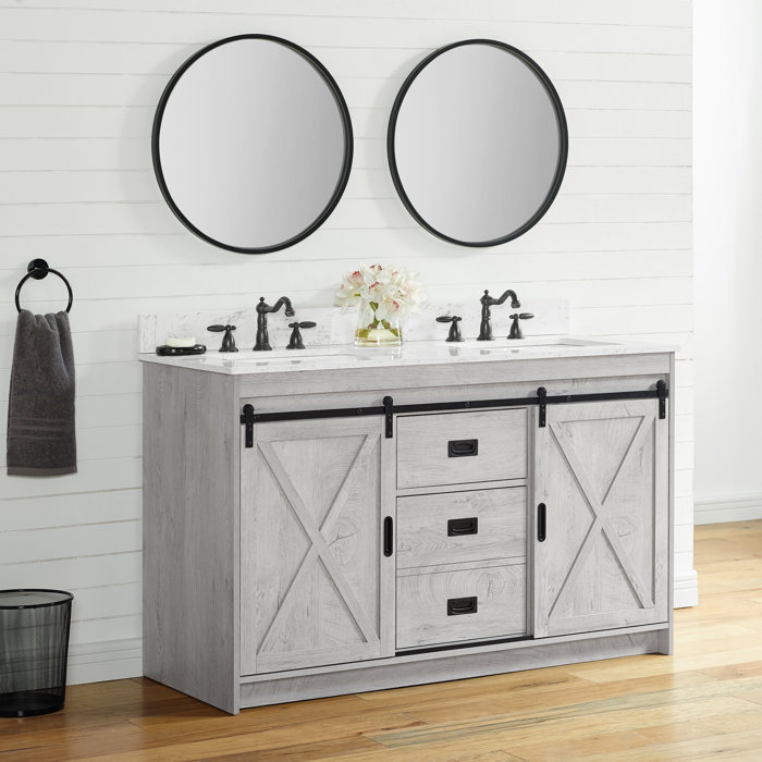 Sand & Stable Jillian 54'' Free Standing Double Bathroom Vanity with